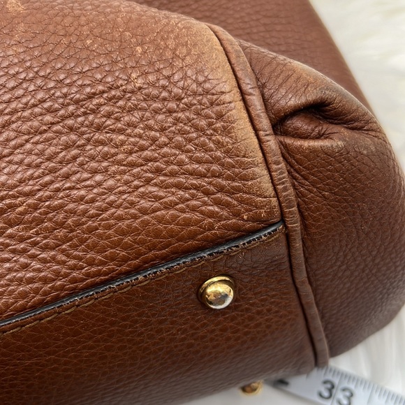 Gucci Brown Pebbled Leather Ride Satchel - Picture 17 of 17